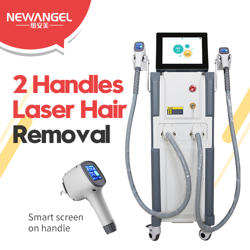 2 handles working simultaneously hair removal laser machine price