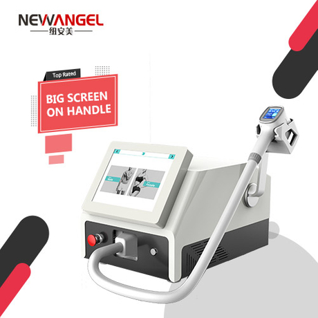 Laser hair removal salon machine with screen on handle