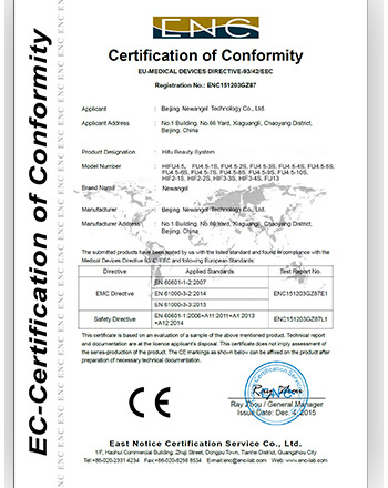 3d hifu machine medical ce certification